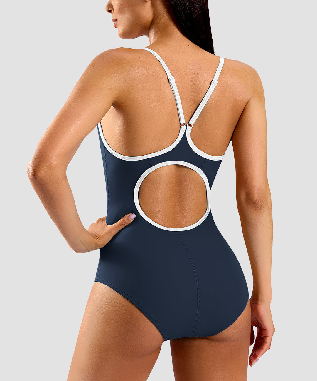 Cowl Back One Piece Swimsuit