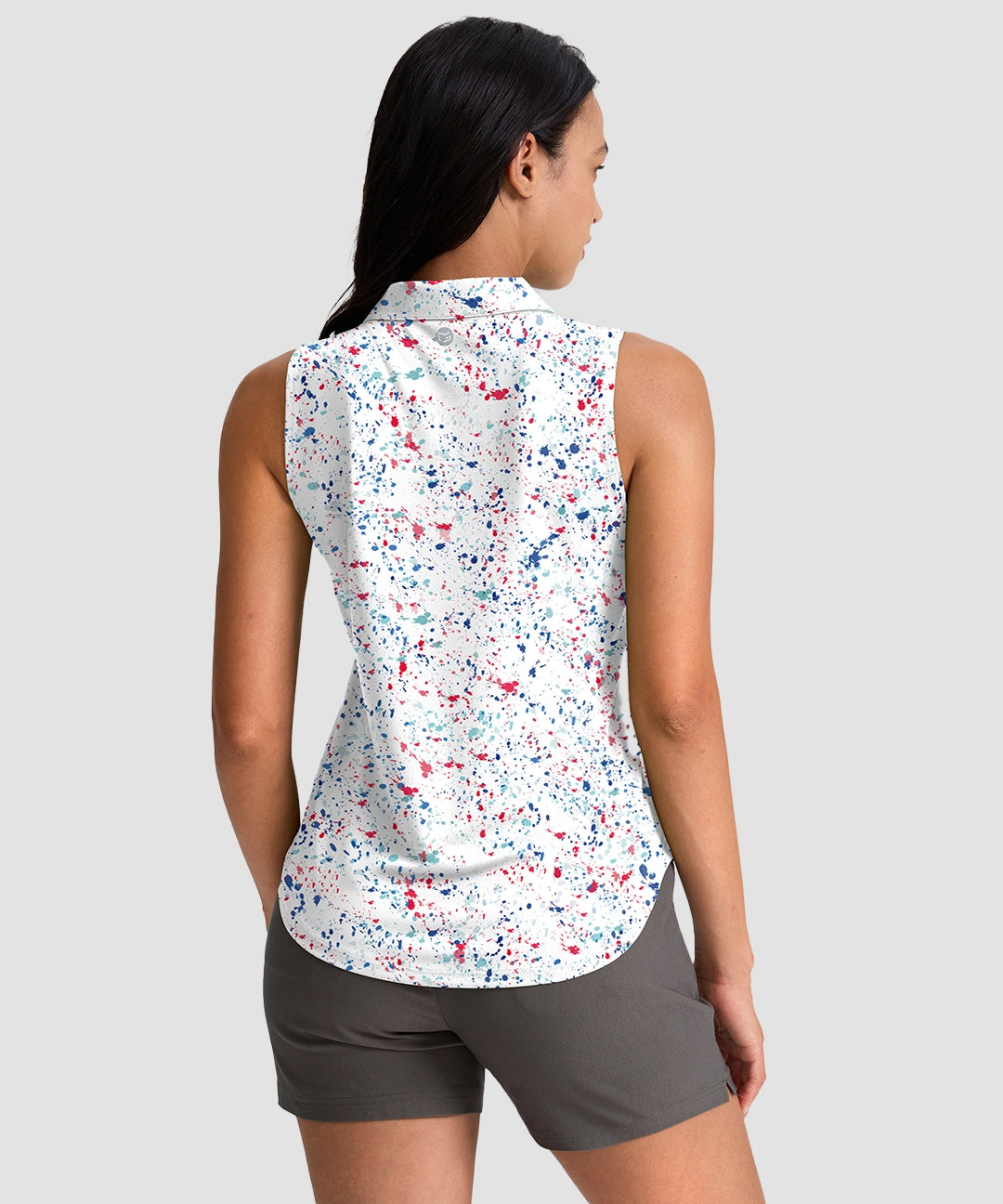 Sleeveless Zip Up Polo Shirts - Image 12