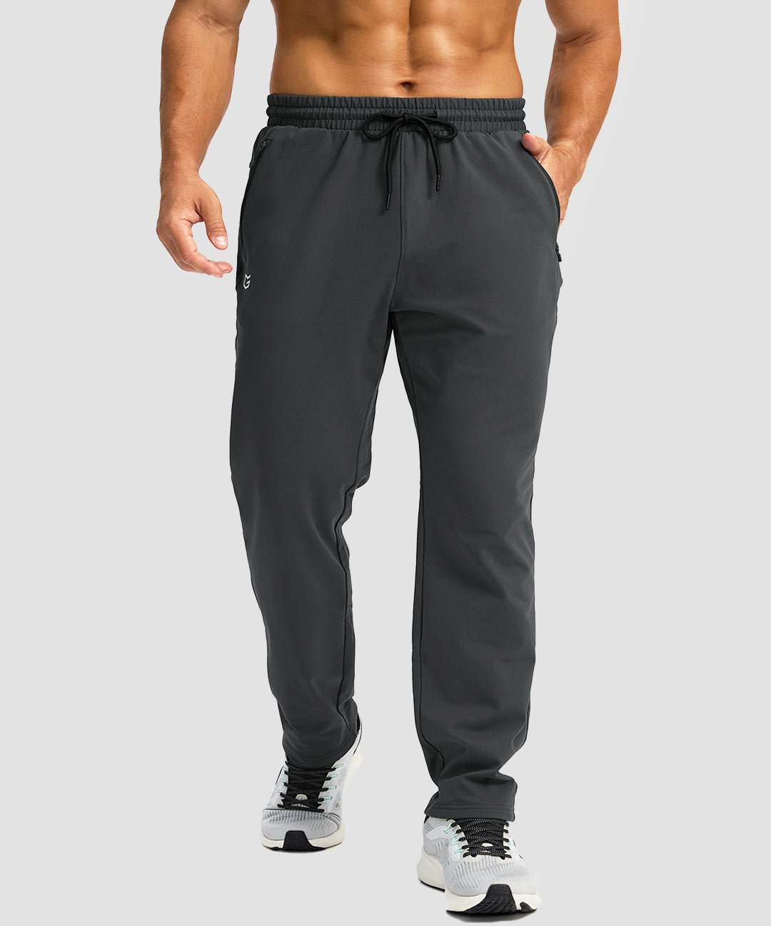 Fleece-Lined Zip Pockets Stretch Sweatpants - Image 3