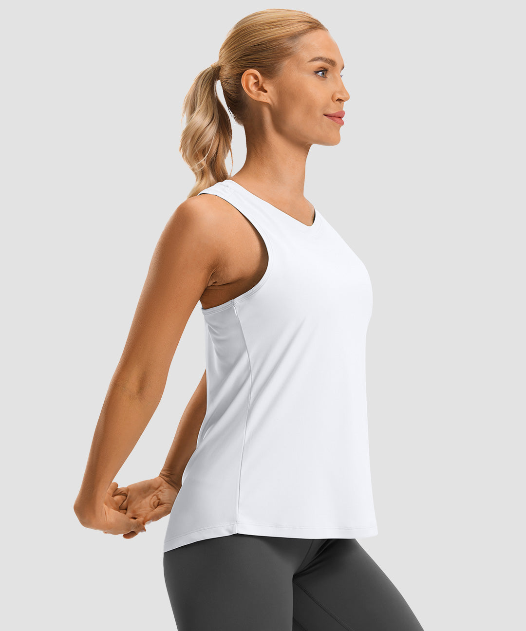 Crew Neck Open Back Tank - Image 7