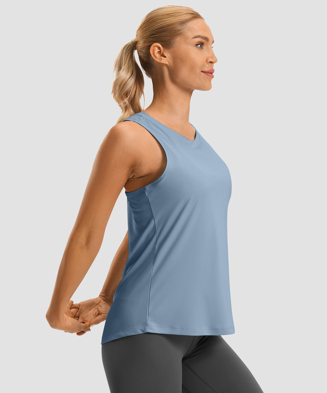Crew Neck Open Back Tank - Image 11