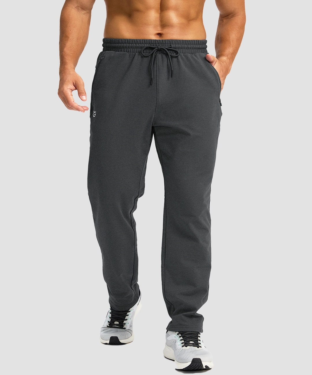 Fleece-Lined Zip Pockets Stretch Sweatpants - Image 10