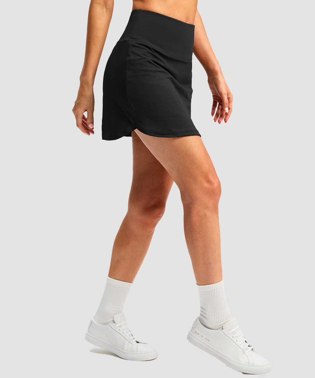 High Rise Curve Hem Lined Skirt - Image 16