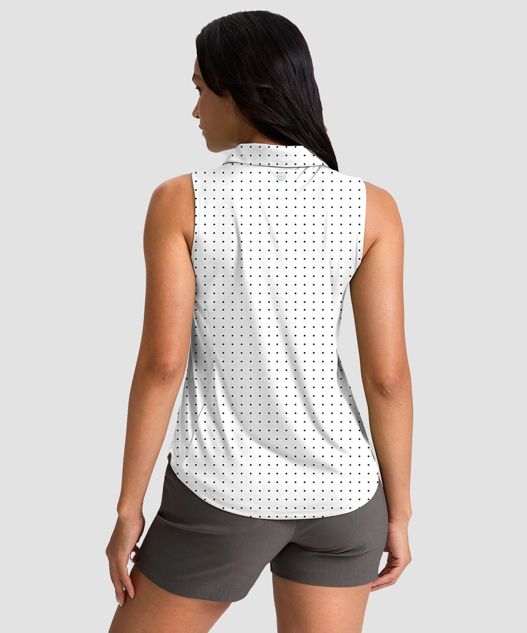 Sleeveless Zip Up Polo Shirts - Image 3