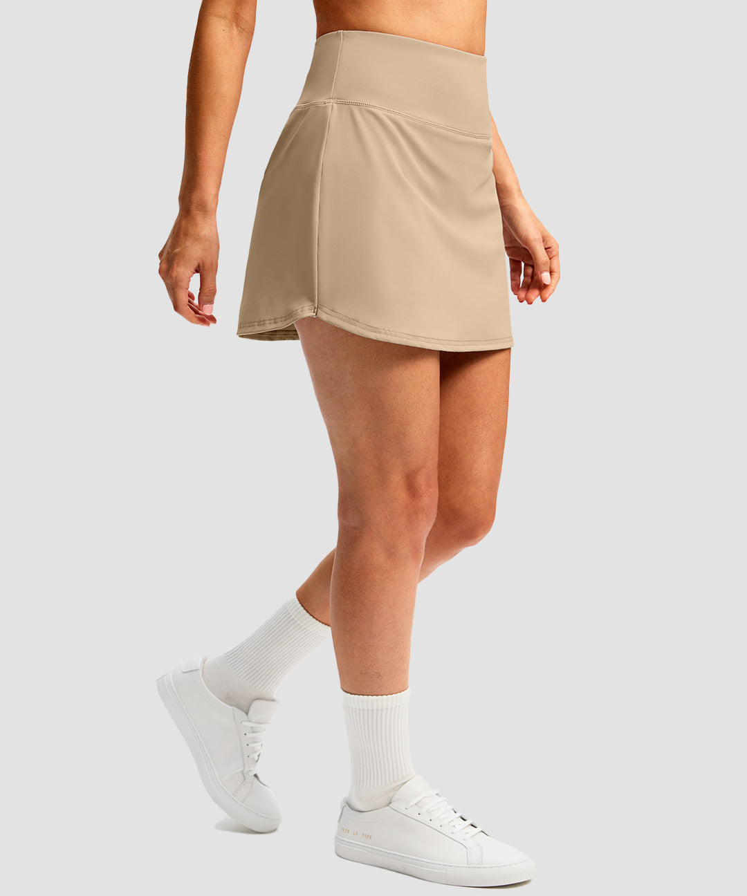 High Rise Curve Hem Lined Skirt - Image 26