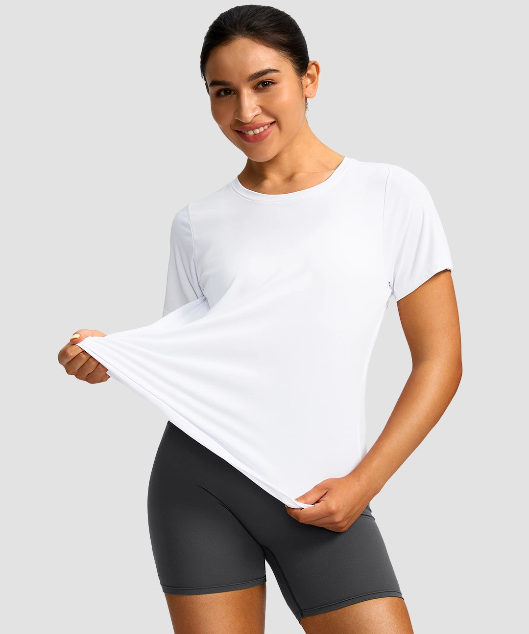 Crew Neck Curved-Hem Sun Tee - Image 5
