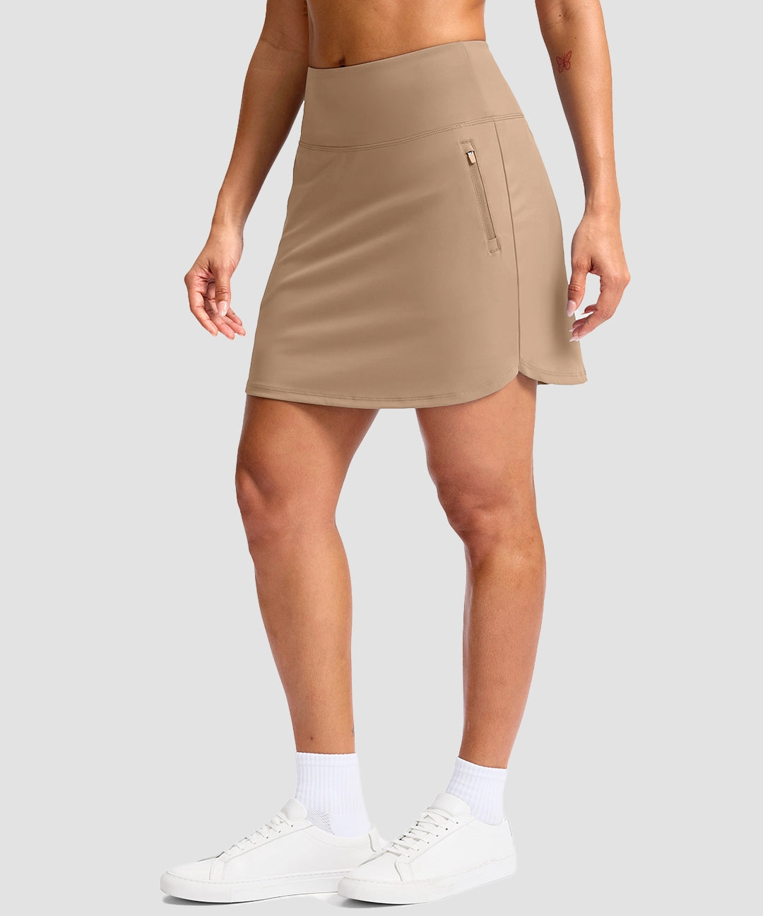Curved Hem With 4 Pockets Skort - Image 22
