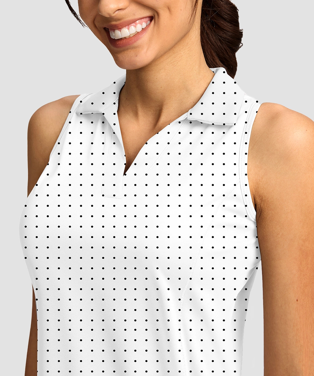 V-Neck Curved Waist Polo Tank - Image 27