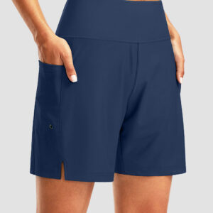 High Waist Lined Swim Short 7''