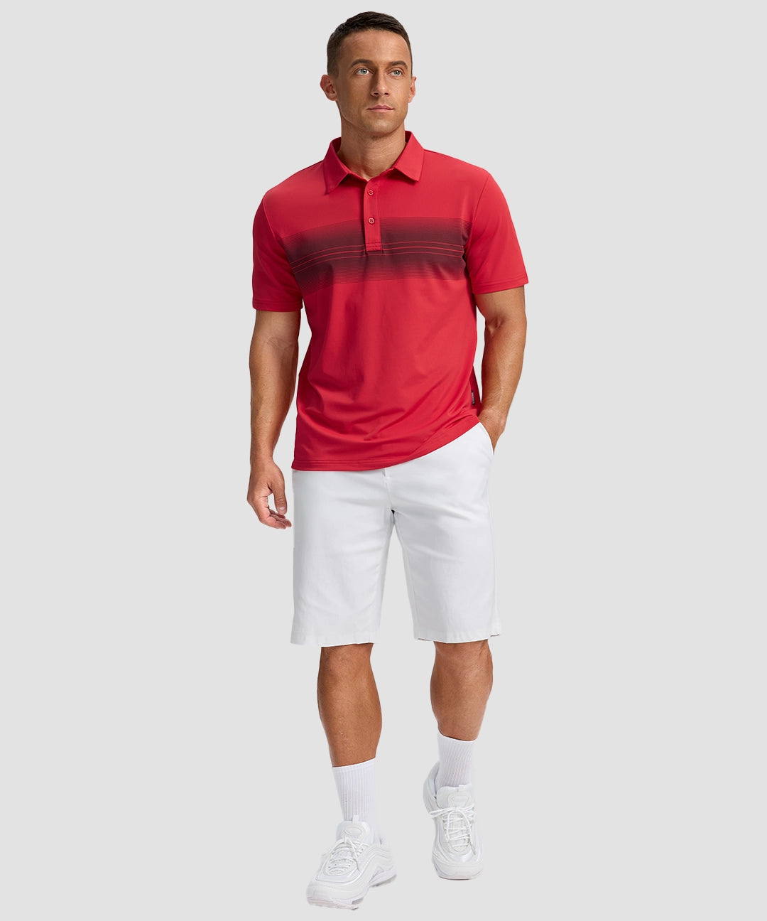 Line Print Dry Fit Golf Polo - Image 22