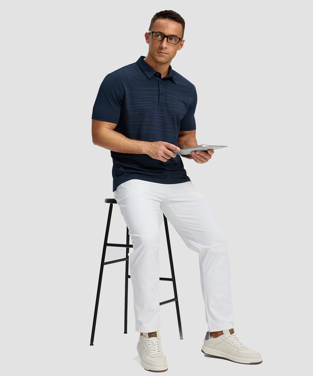 Line Print Dry Fit Golf Polo - Image 14
