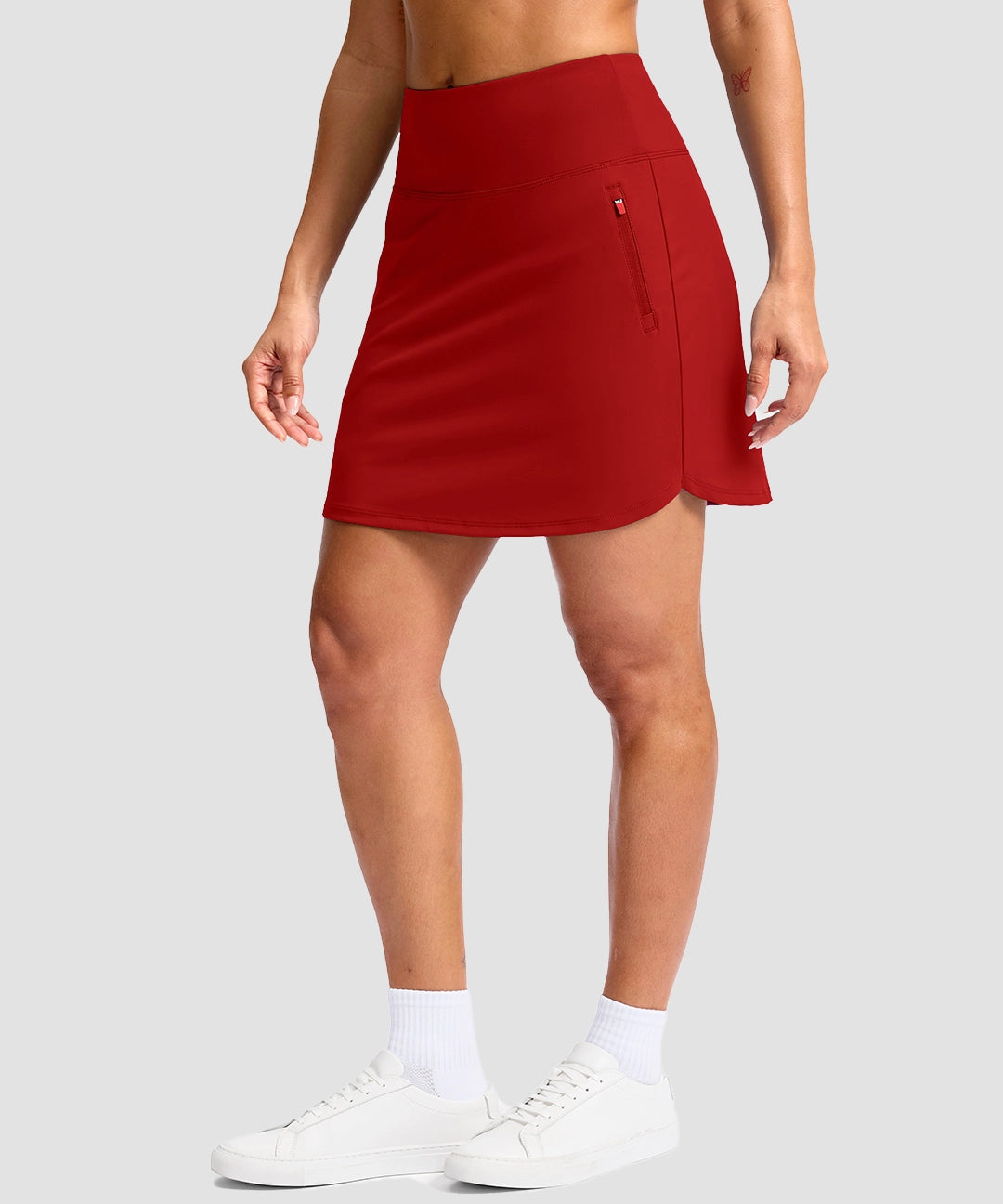 Curved Hem With 4 Pockets Skort - Image 2
