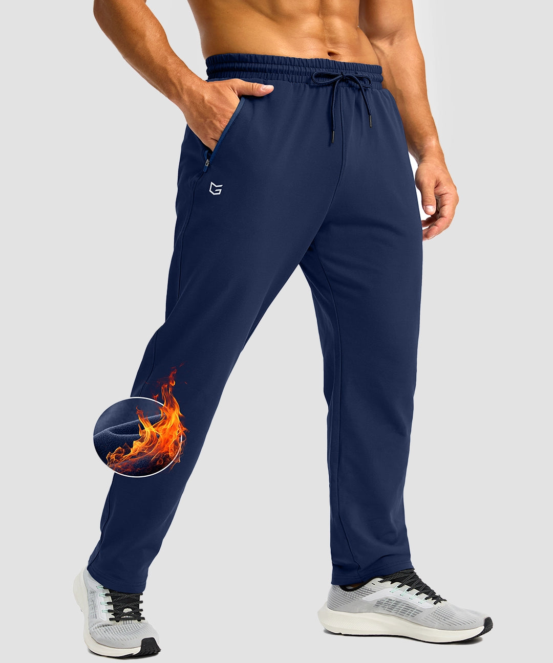 Fleece-Lined Zip Pockets Stretch Sweatpants - Image 13