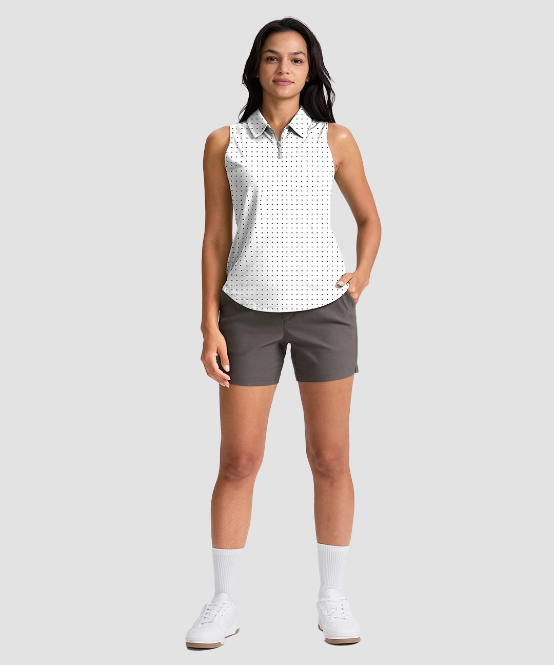 Sleeveless Zip Up Polo Shirts - Image 4