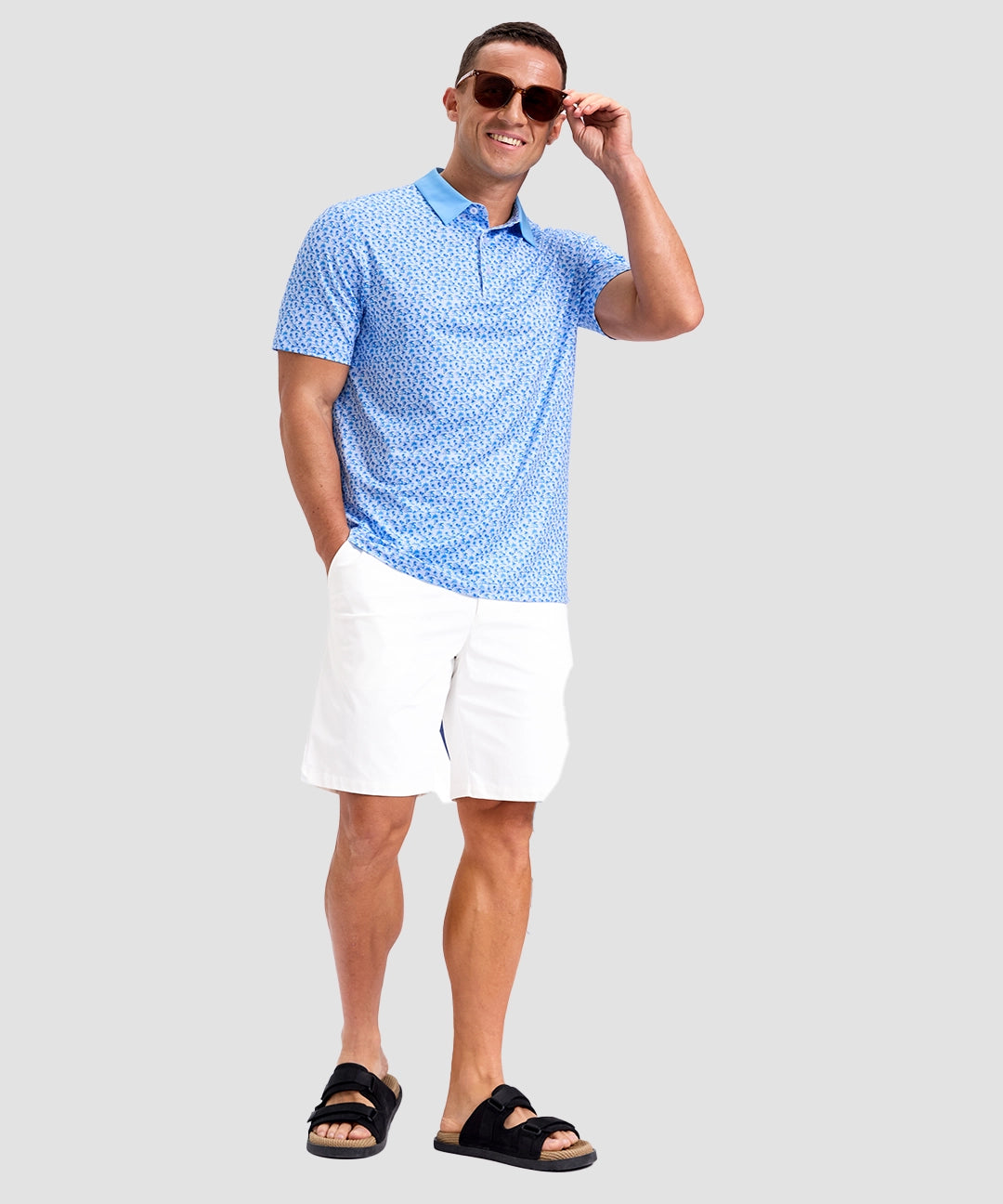 Sun Protection Printed Golf Polo - Image 28