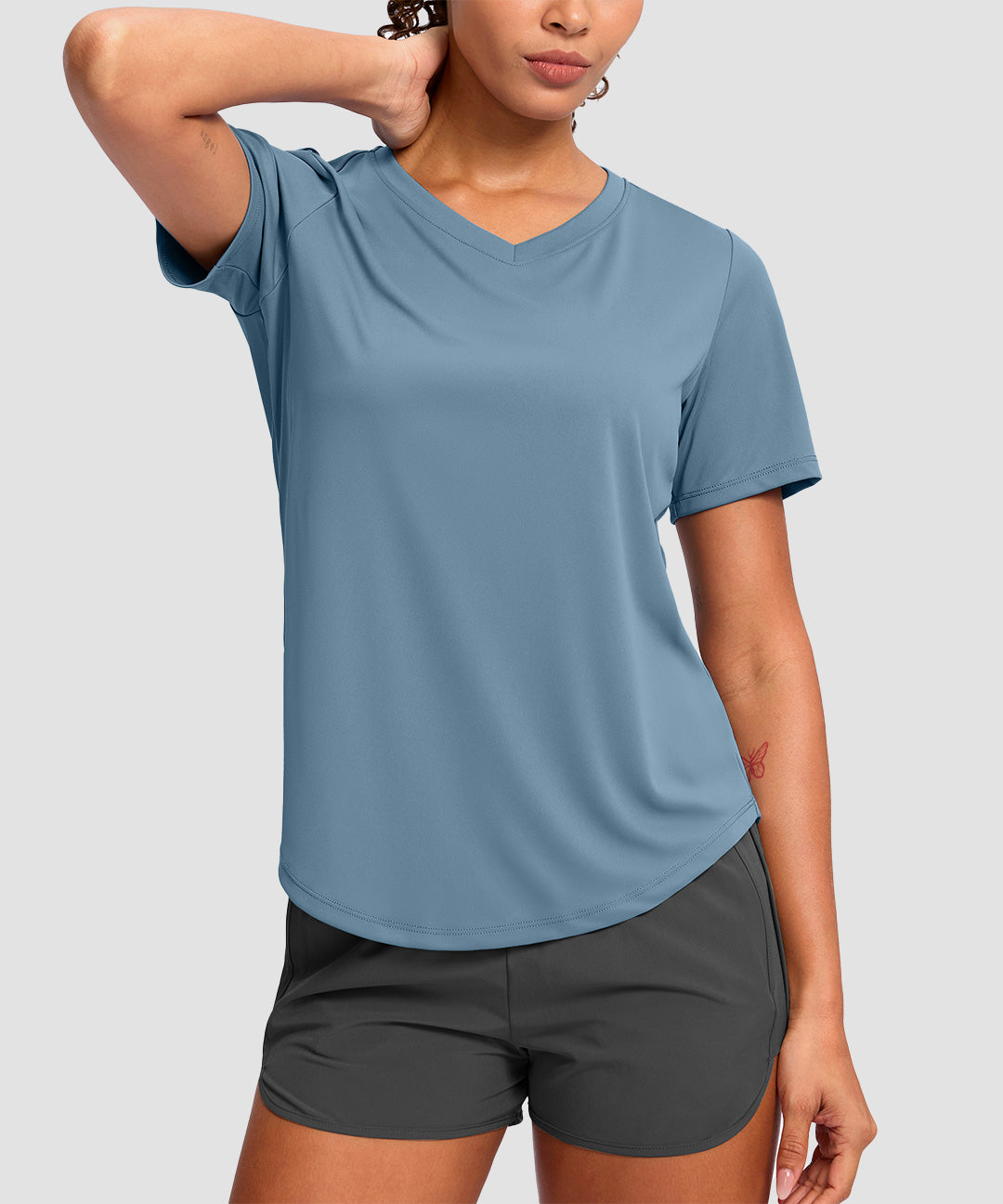 UV Protection V Neck Short Sleeve