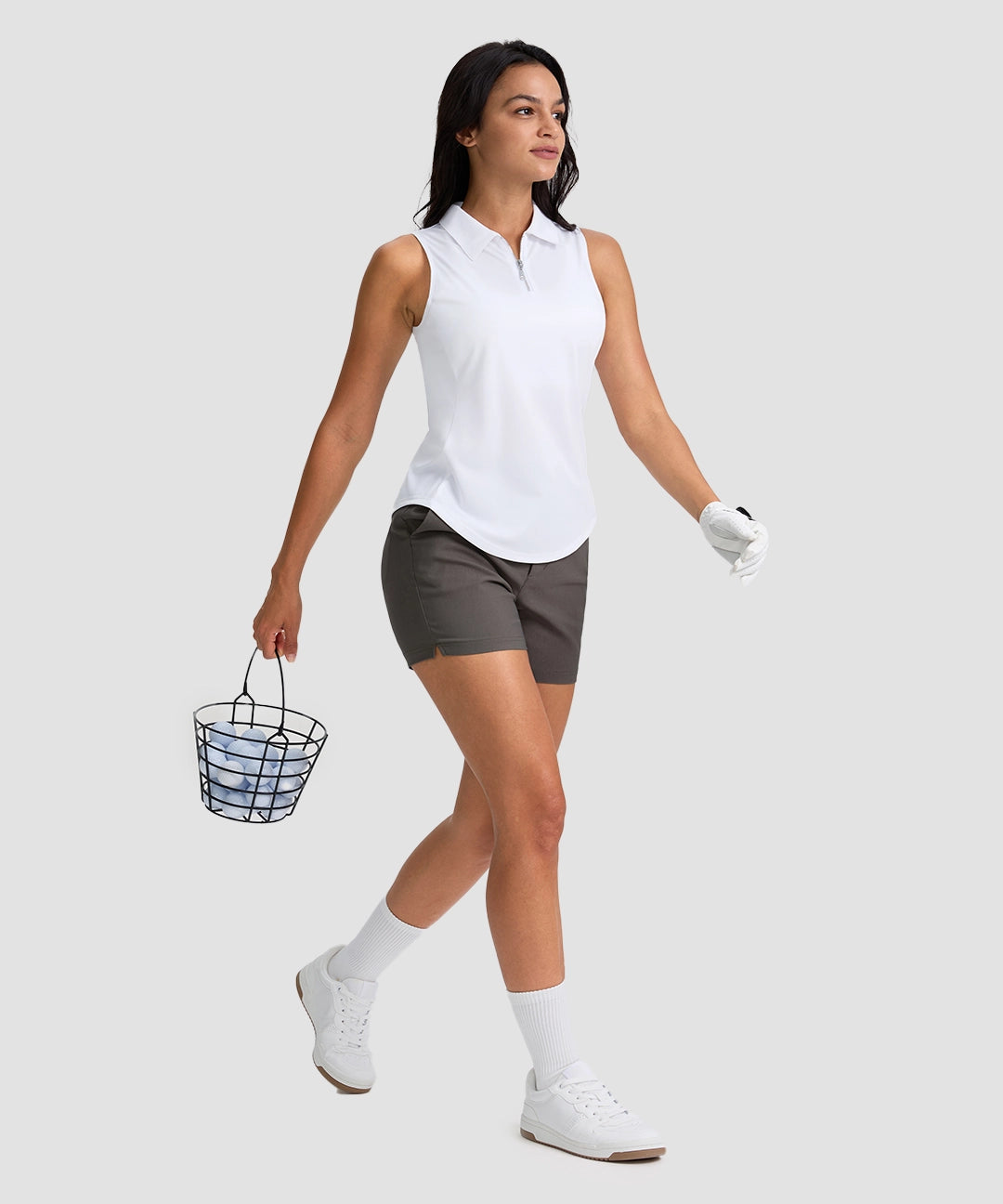Sleeveless Zip Up Polo Shirts - Image 8