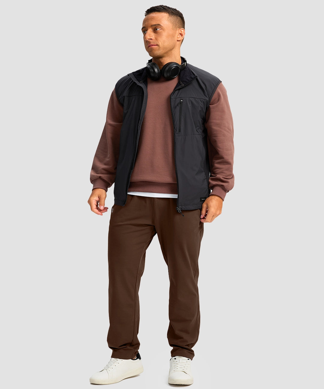Fleece-Lined Zip Pockets Stretch Sweatpants - Image 30