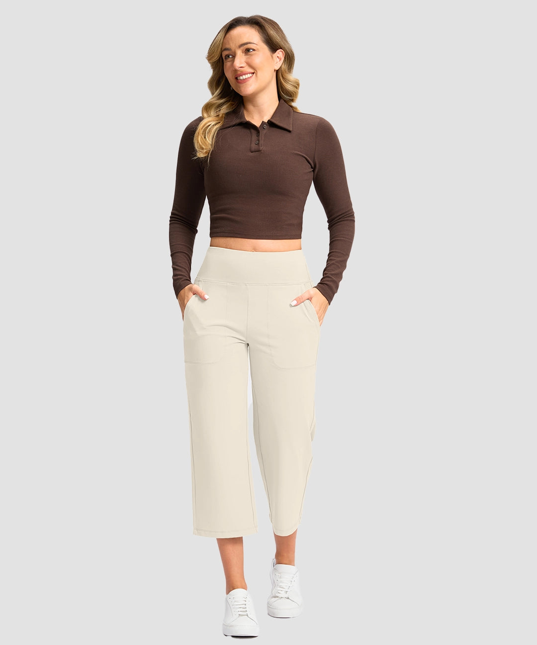 High Waist Wide Leg Capri - Image 23