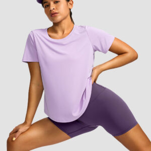 Crew Neck Curved-Hem Sun Tee