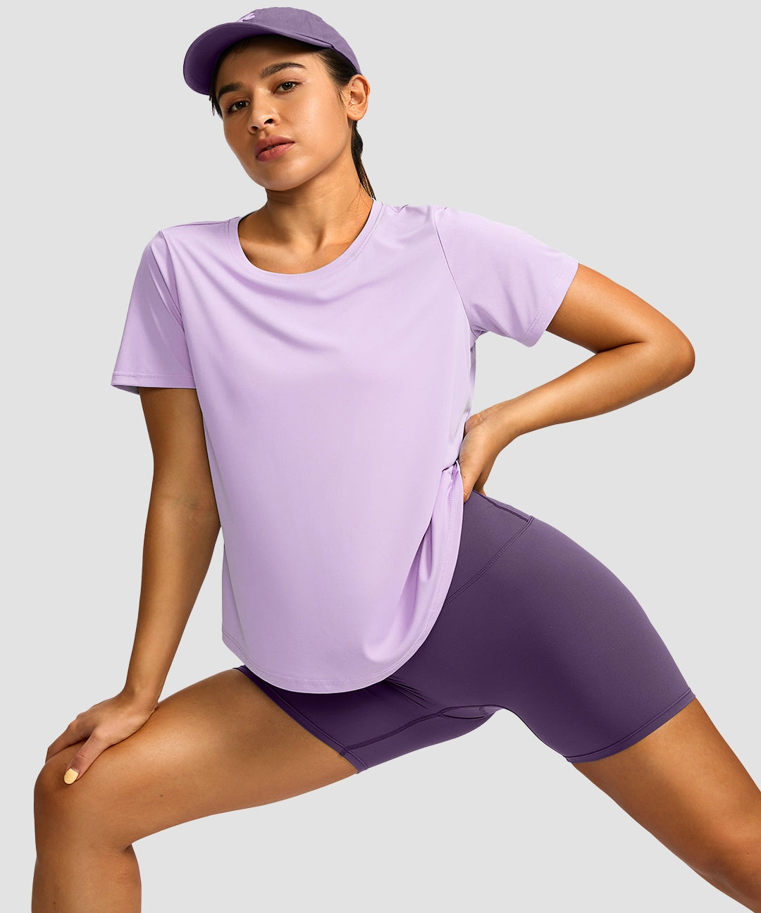 Crew Neck Curved-Hem Sun Tee