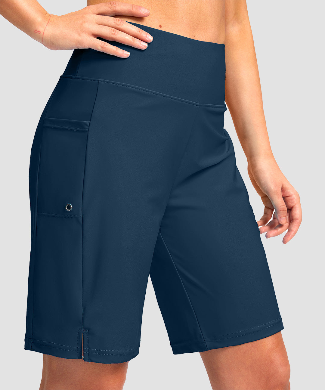 High Waist Lined Swim Short 9''