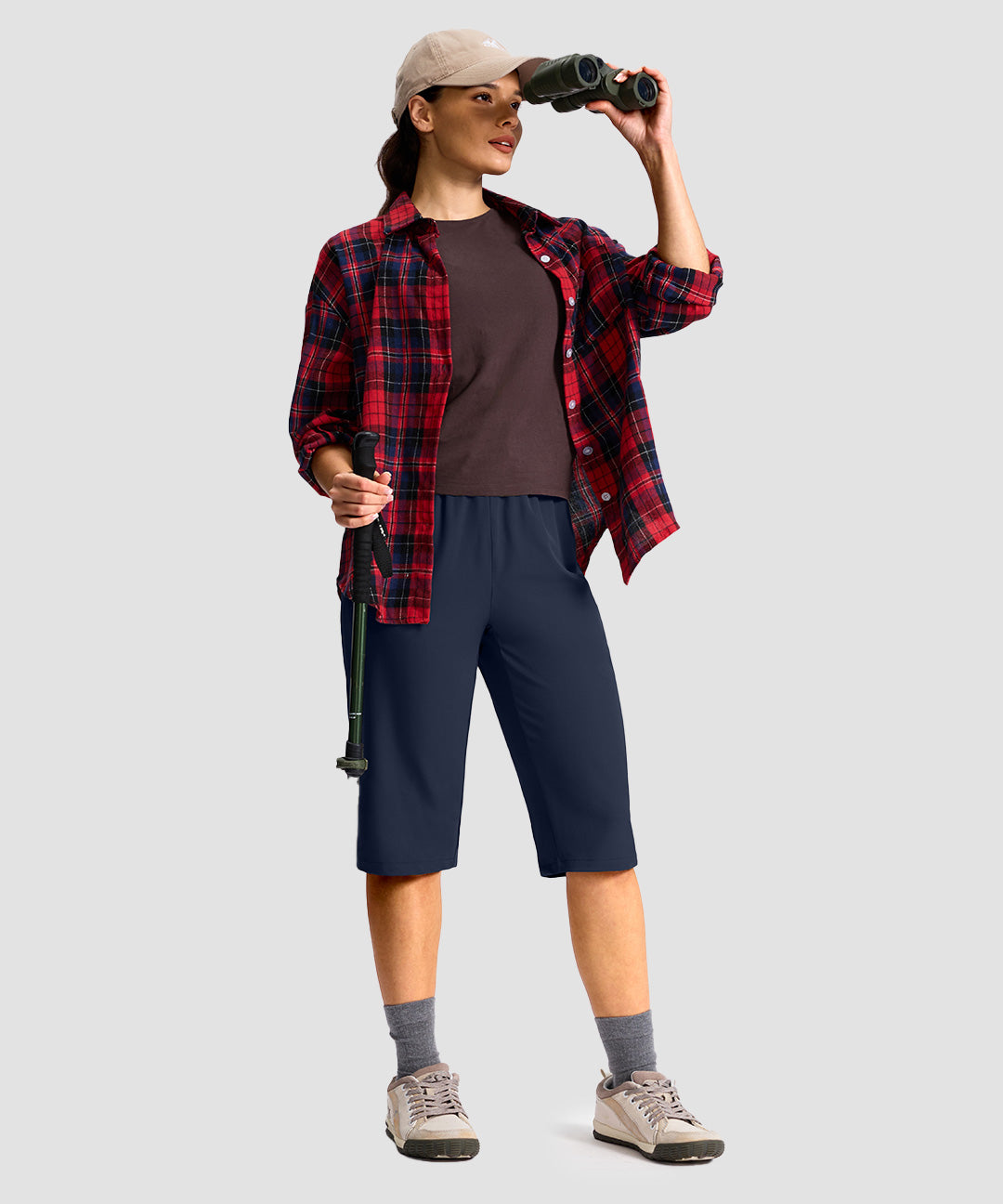 Drawstring Zip Pocket Capri Pant - Image 4