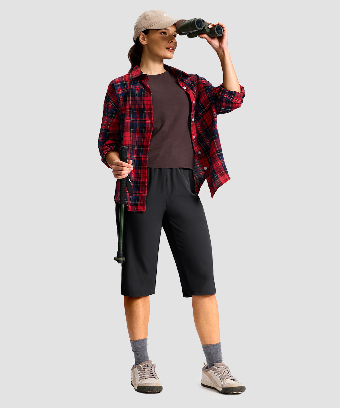 Drawstring Zip Pocket Capri Pant - Image 8