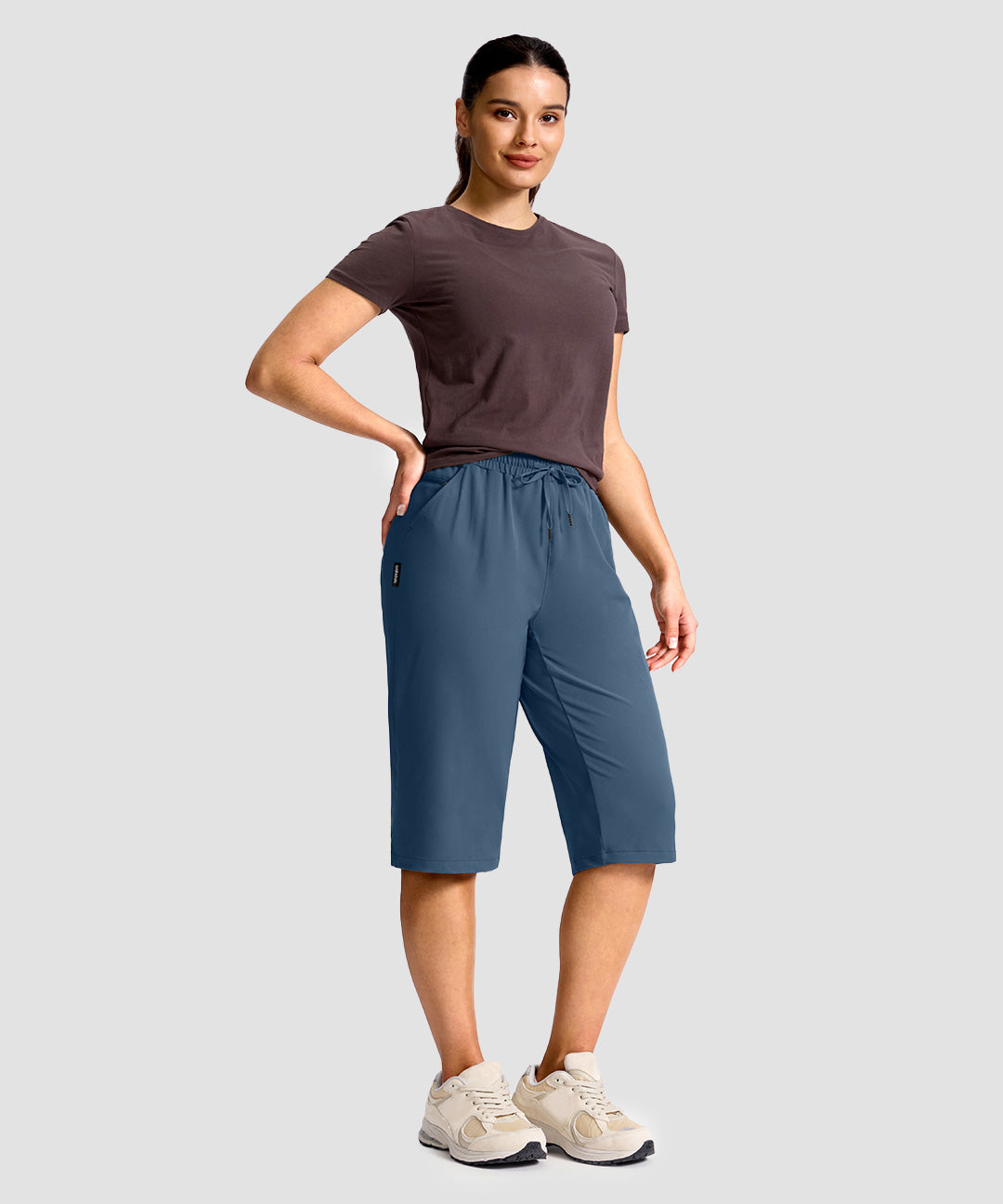 Drawstring Zip Pocket Capri Pant - Image 24