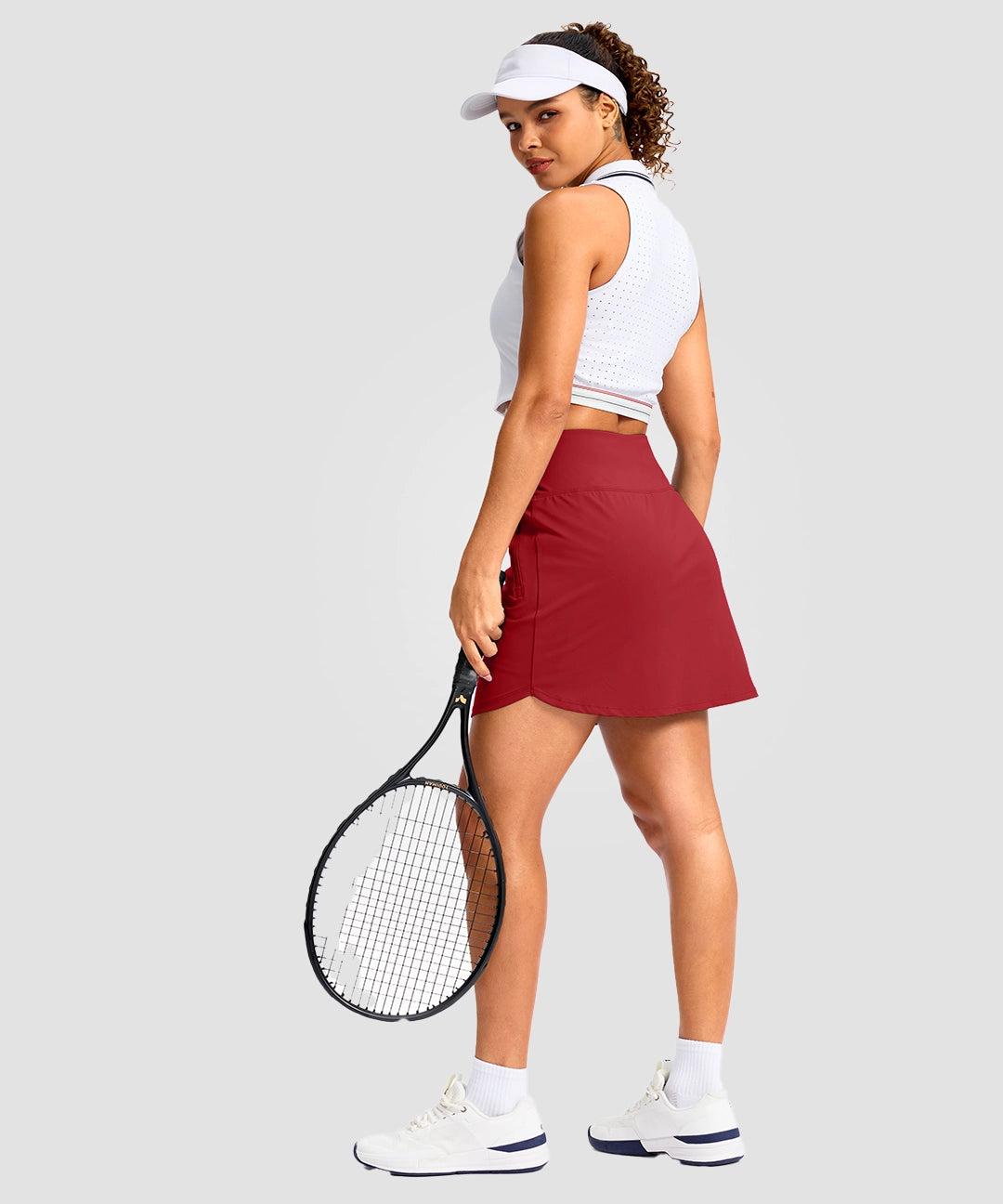 Curved Hem With 4 Pockets Skort - Image 4