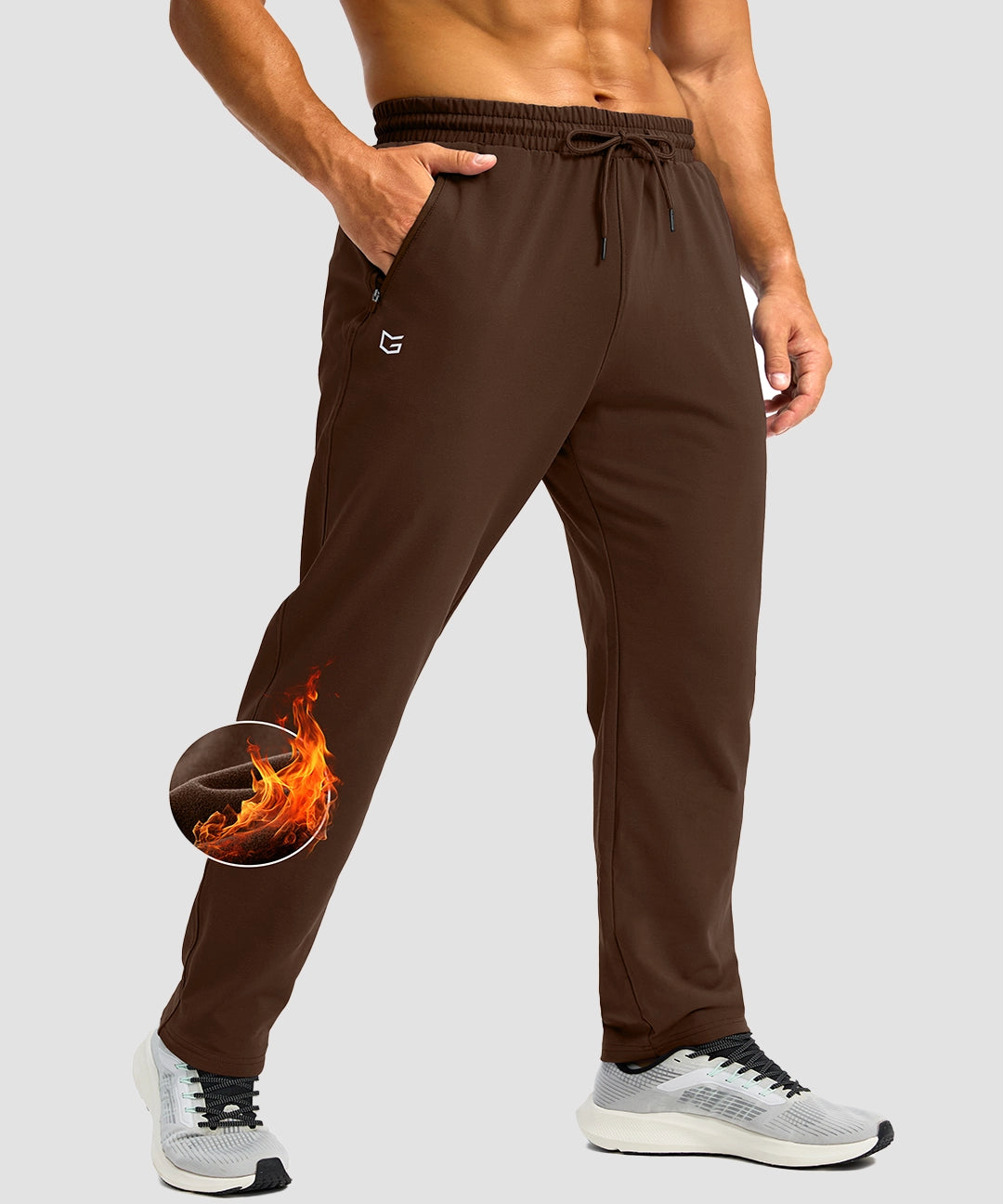 Fleece-Lined Zip Pockets Stretch Sweatpants - Image 28