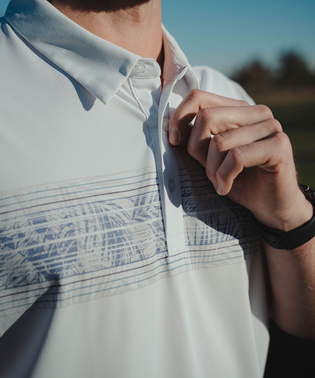 Line Print Dry Fit Golf Polo - Image 5