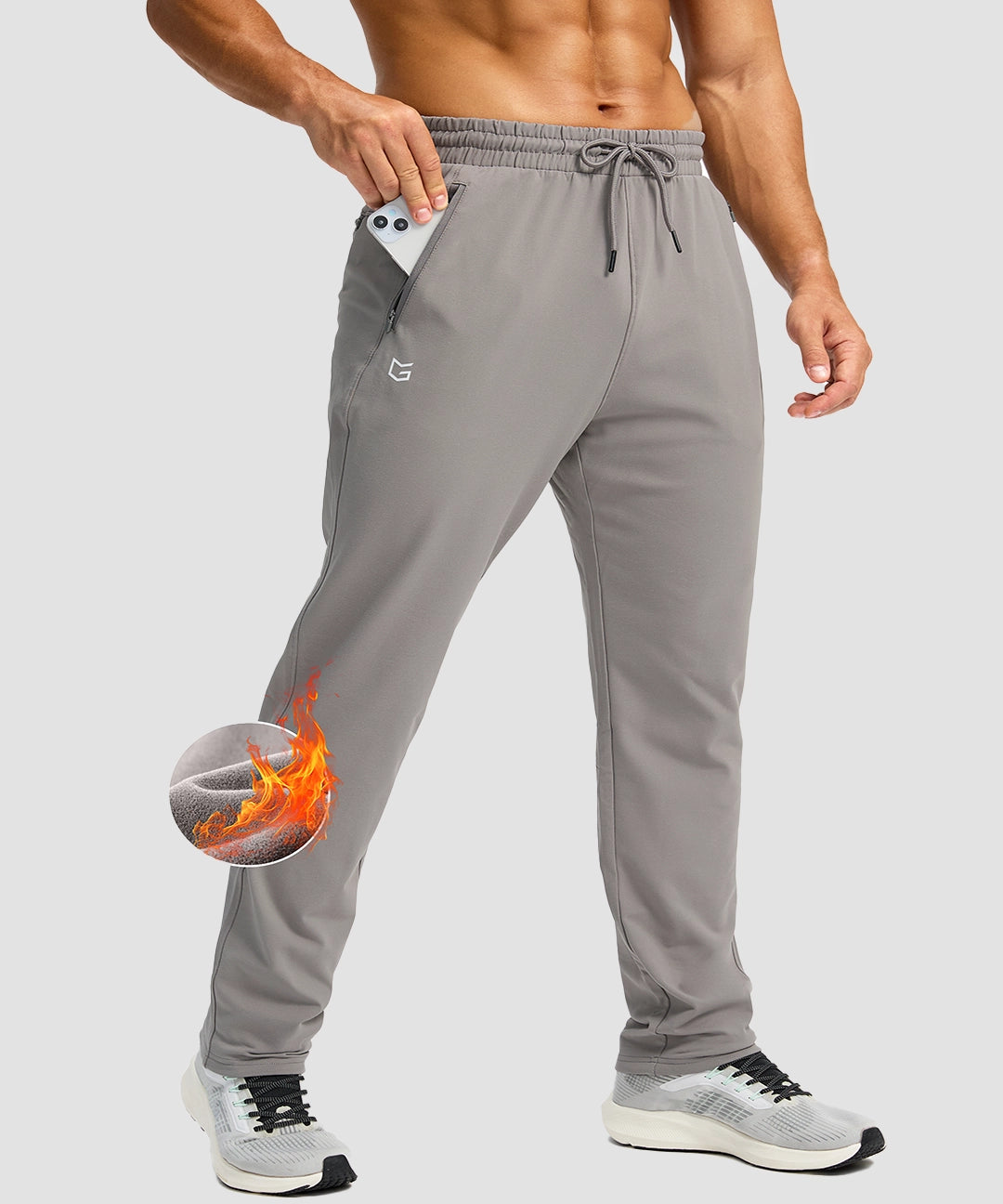 Fleece-Lined Zip Pockets Stretch Sweatpants - Image 20