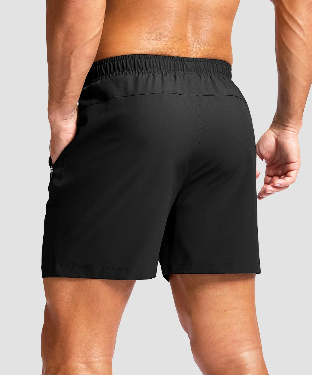 Elastic Waist Zipper Pockets Shorts 5''/7''/9'' - Image 13
