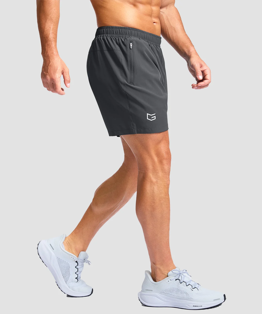 Elastic Waist Zipper Pockets Shorts 5''/7''/9'' - Image 3