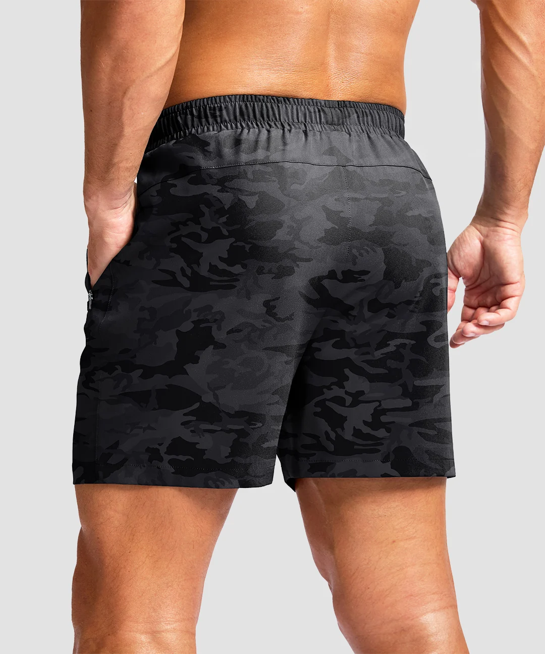 Elastic Waist Zipper Pockets Shorts 5''/7''/9'' - Image 25