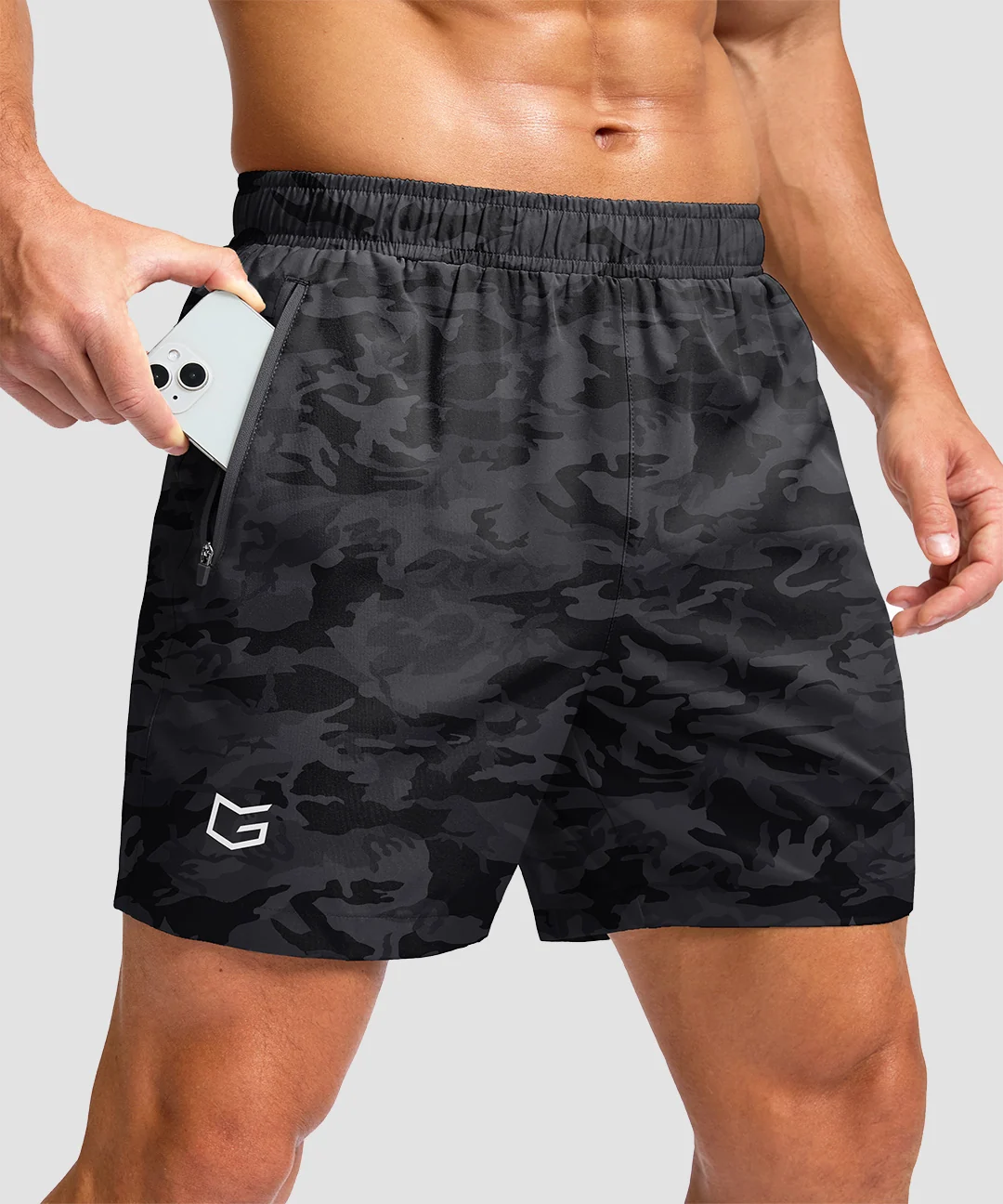 Elastic Waist Zipper Pockets Shorts 5''/7''/9'' - Image 24