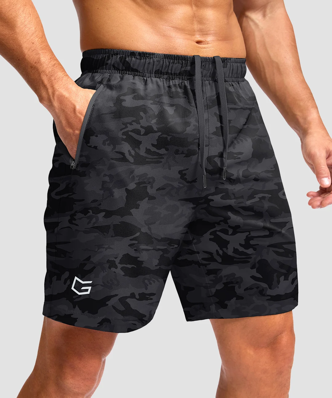 Elastic Waist Zipper Pockets Shorts 5''/7''/9'' - Image 28
