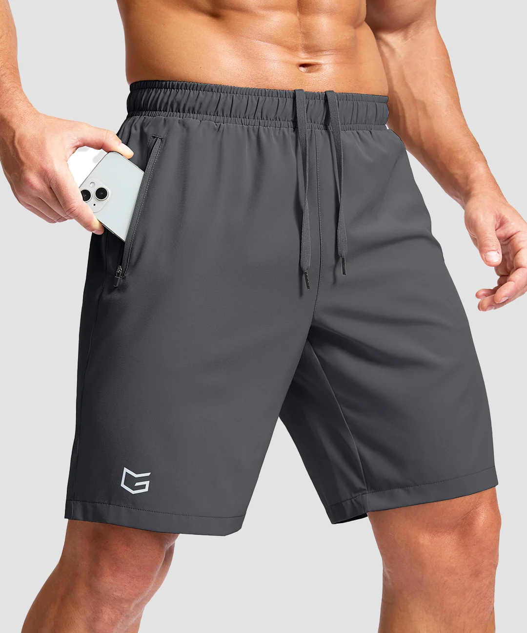 Elastic Waist Zipper Pockets Shorts 5''/7''/9'' - Image 9