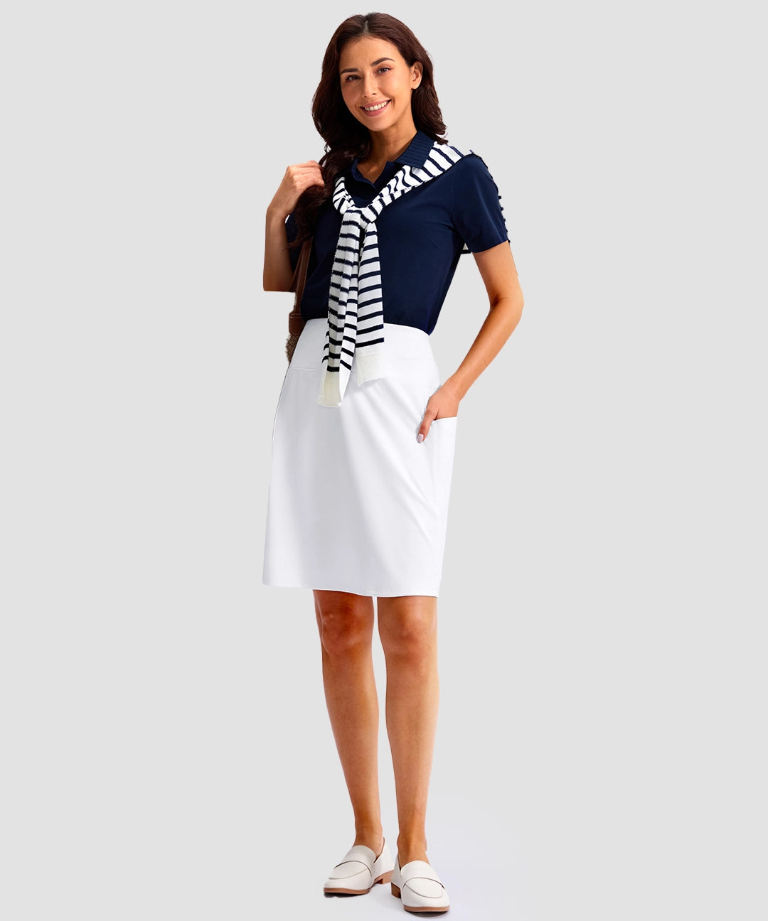 4 Pockets Knee Length Golf Skort - Image 23