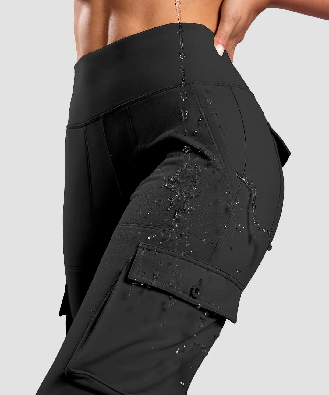 Fleece-Lined Cargo Flare Leggings - Image 7