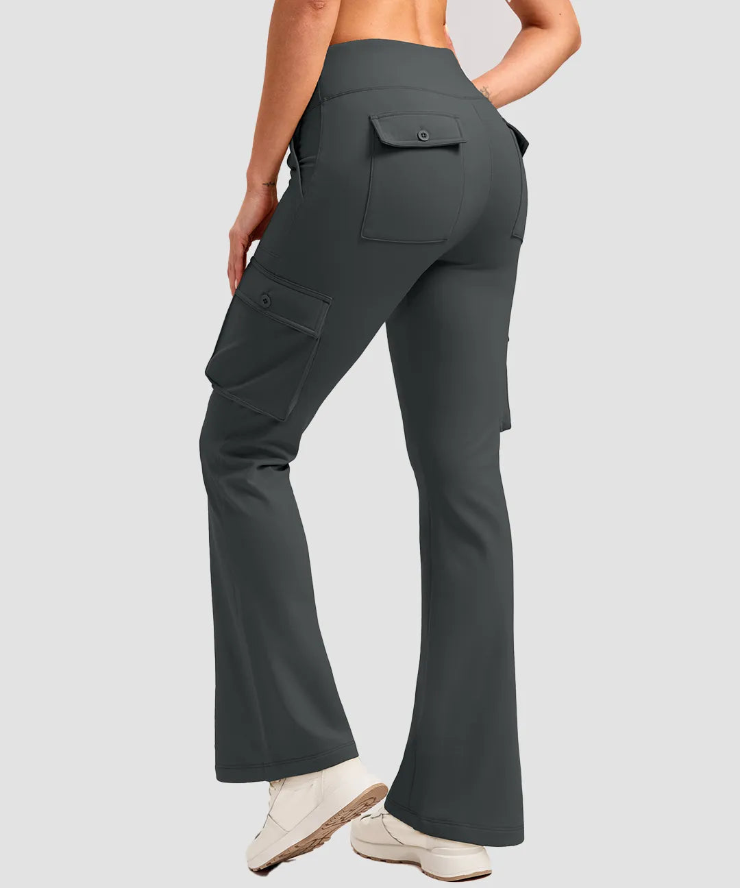 Fleece-Lined Cargo Flare Leggings - Image 2
