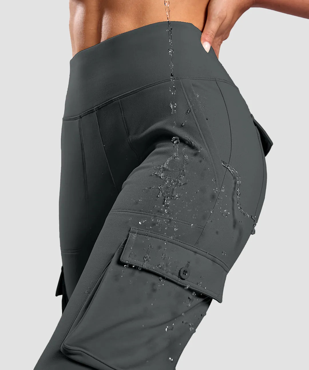 Fleece-Lined Cargo Flare Leggings - Image 3