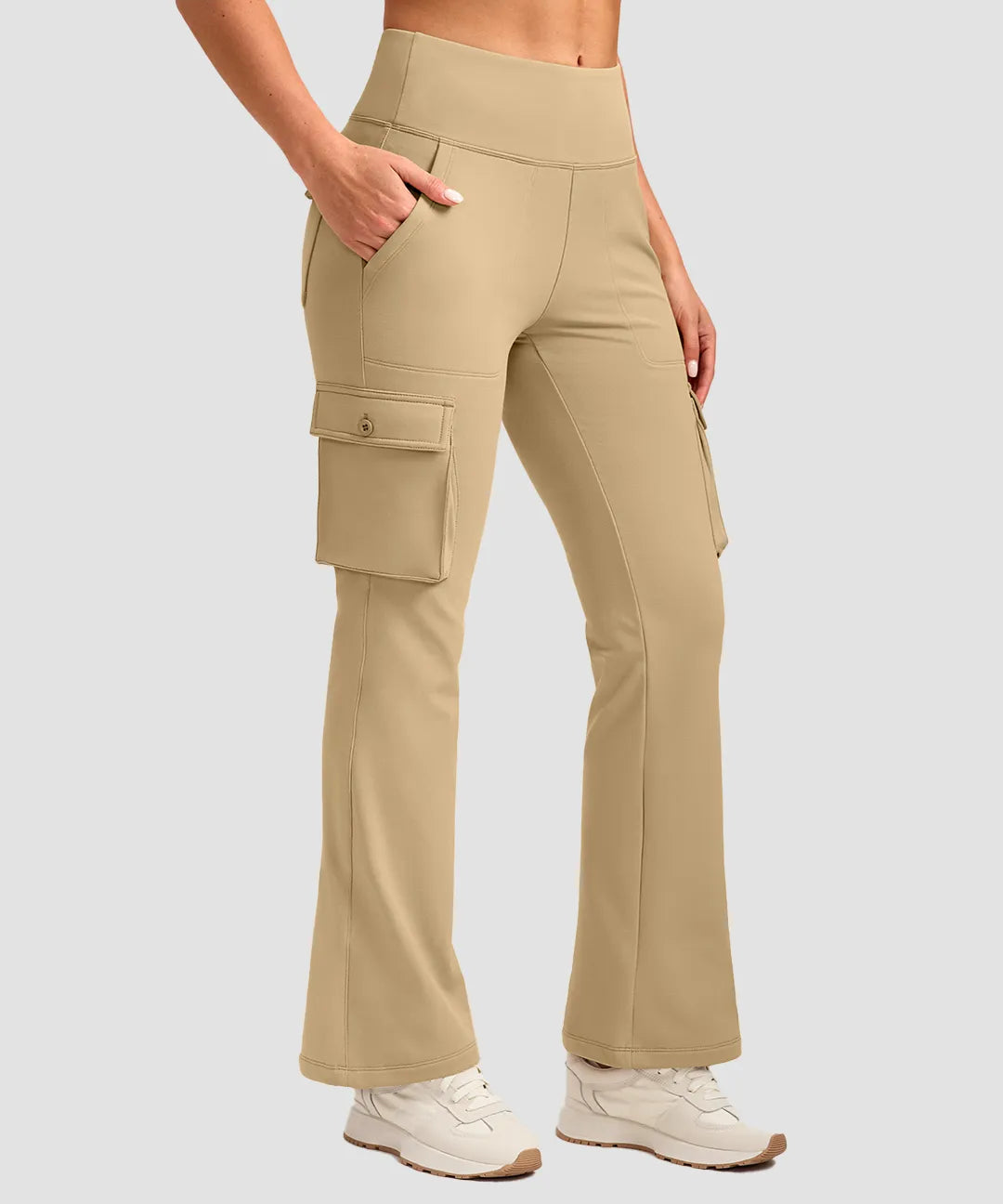 Fleece-Lined Cargo Flare Leggings - Image 17