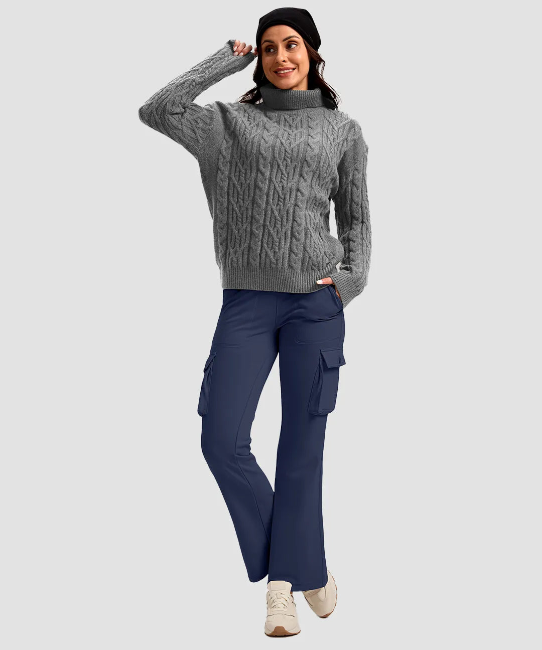 Fleece-Lined Cargo Flare Leggings - Image 12
