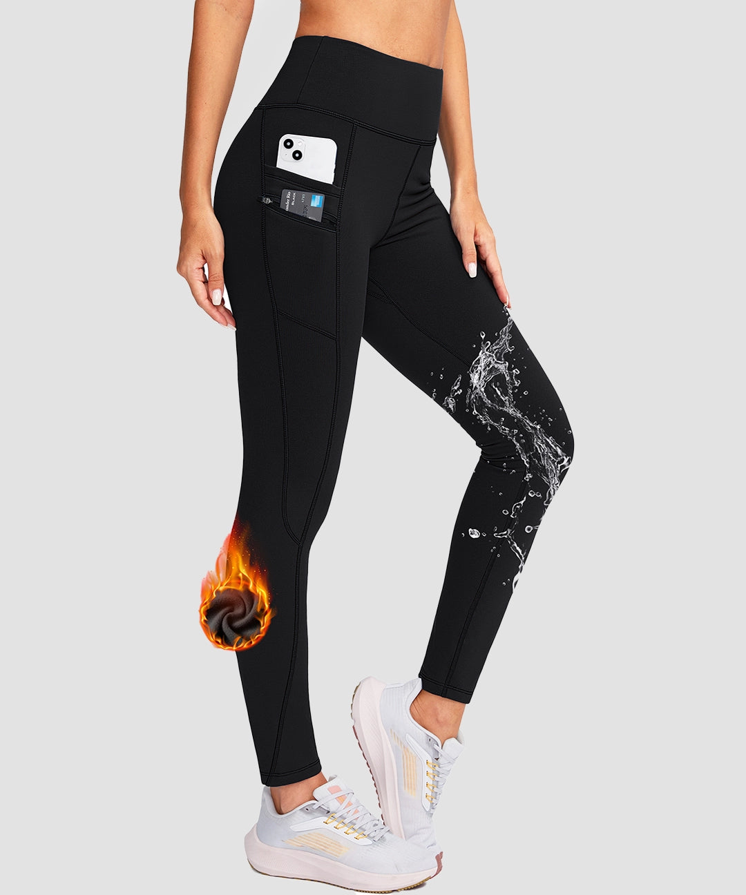 Fleece-Lined With Pockets Leggings - Image 5