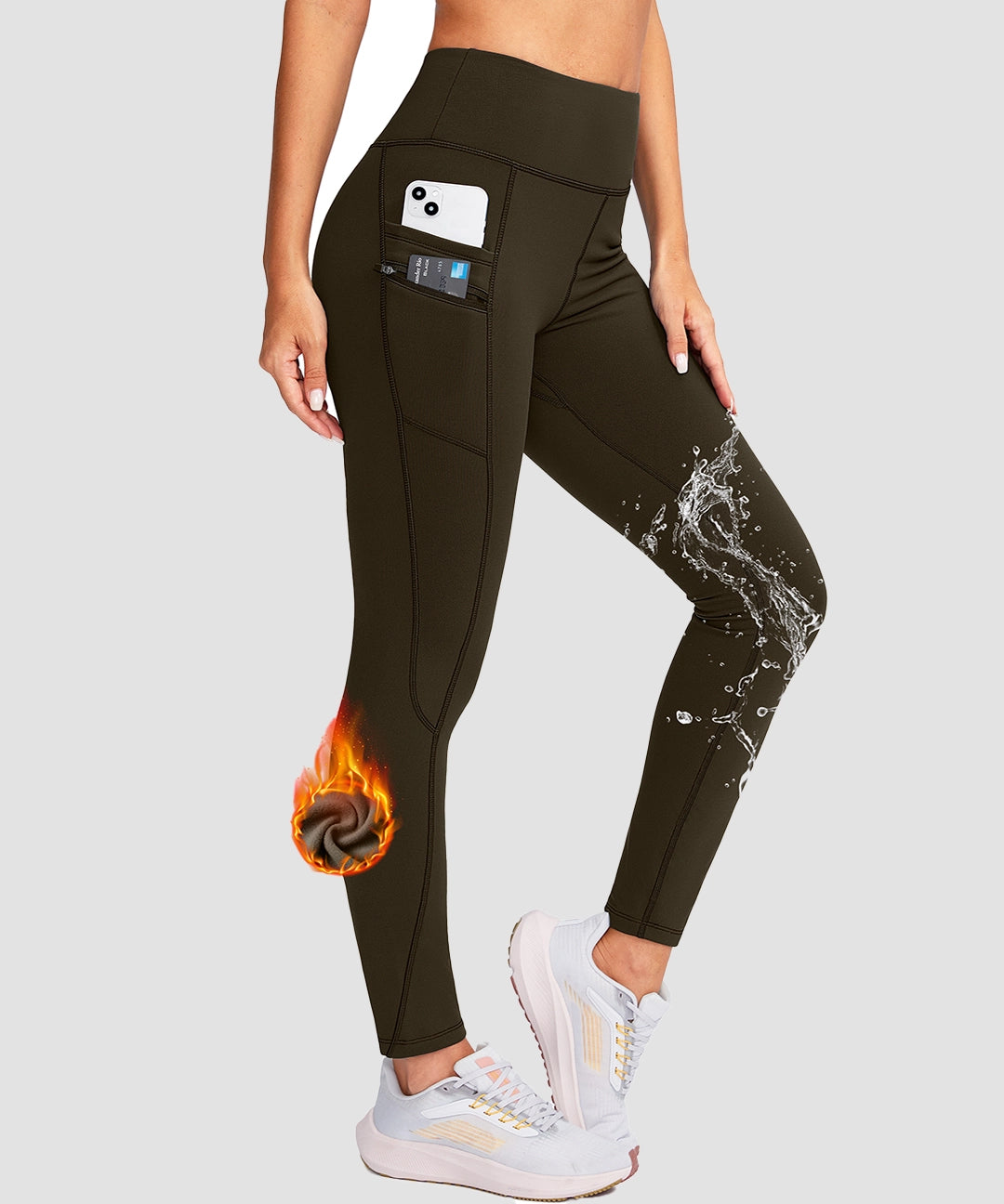 Fleece-Lined With Pockets Leggings - Image 17