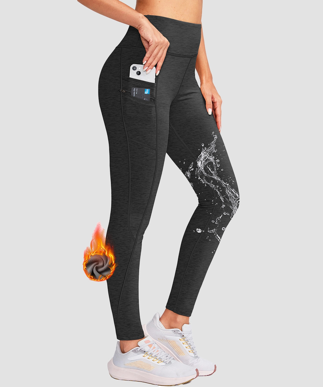 Fleece-Lined With Pockets Leggings - Image 9