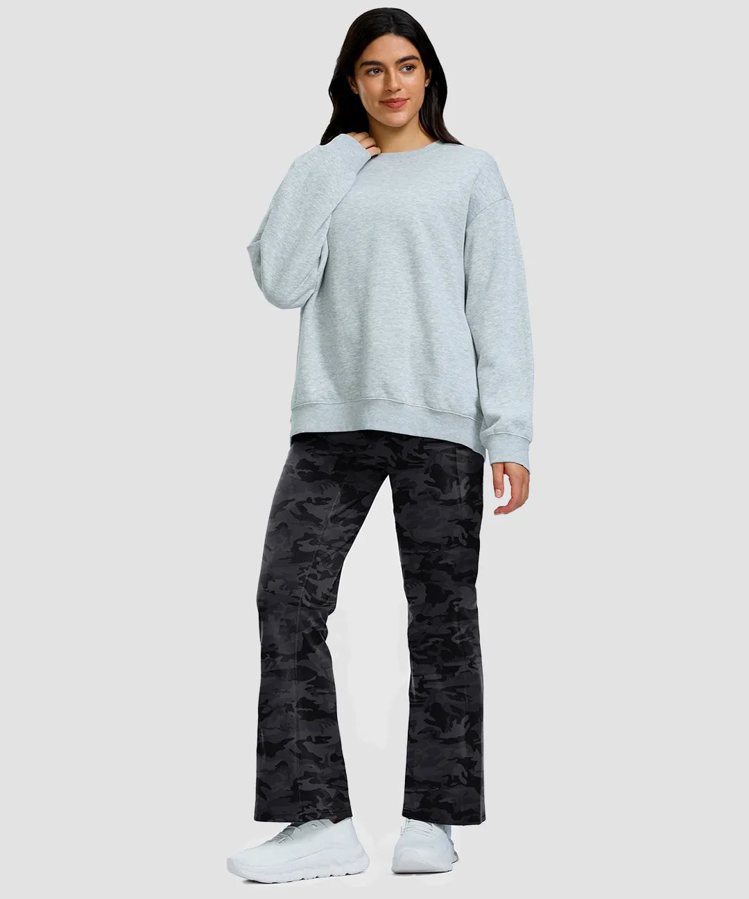 Fleece Lining Zip Pockets Flare Leggings - Image 28