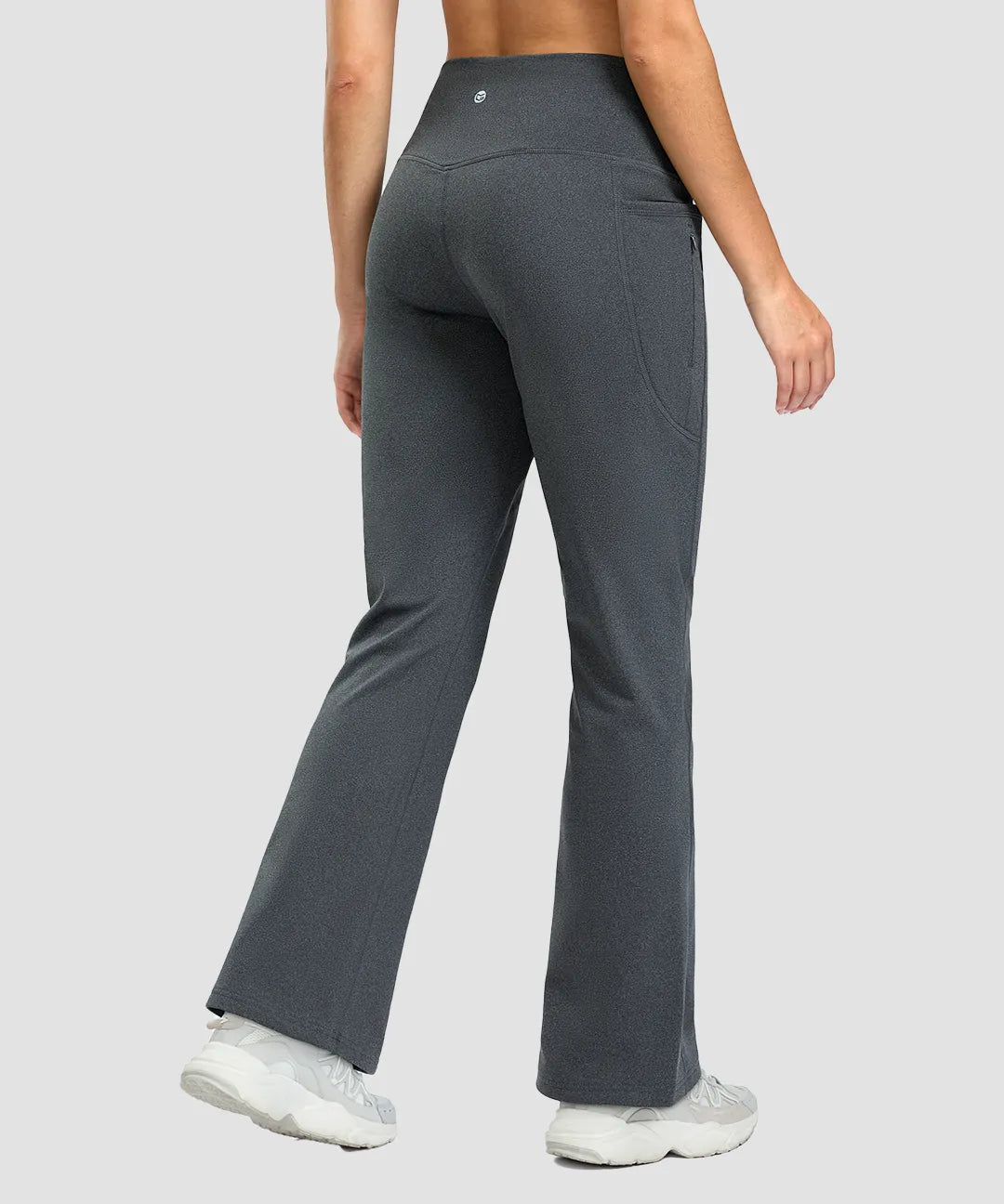 Fleece Lining Zip Pockets Flare Leggings - Image 11